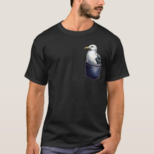 Zeevogel in Zak Vogelspotter Haven T-shirt (Voorkant)