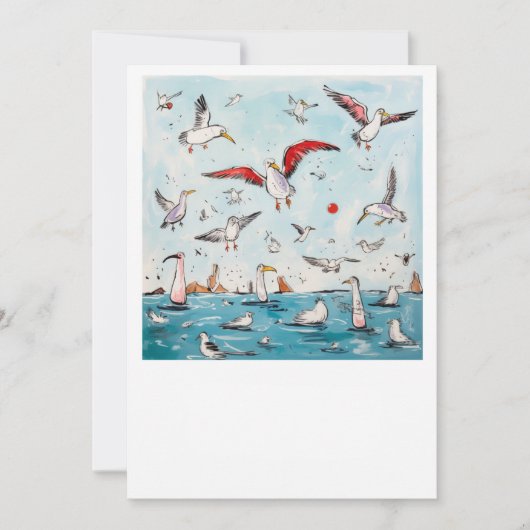 Zeevogel, vogel, vliegende vogels kaart (Voorkant)