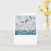 Zeevogel, vogel, vliegende vogels kaart (Gele Bloem)