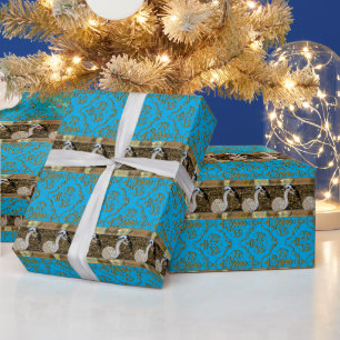 zeevogelpapier 2 Stripe-wrapppapier Cadeaupapier