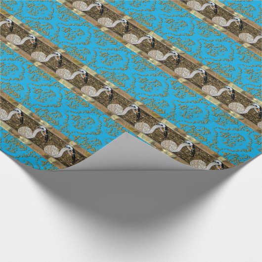 zeevogelpapier 2 Stripe-wrapppapier Cadeaupapier (Hoek)