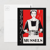 Zeevood, mosselen, tekst bewerken briefkaart (Voorkant / Achterkant)