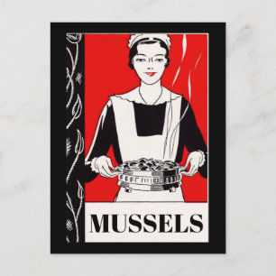 Zeevood, mosselen, tekst bewerken briefkaart