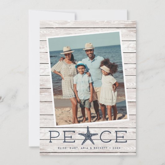 Zeevredige | Moderne Kustfoto Feestdagenkaart (Voorkant)