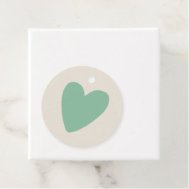 Zeevrucht Mint Groen Beige Hart Voor Label Rond
