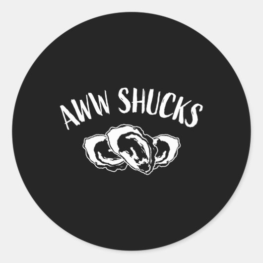 Zeevruchten Aww Shucks Oyster Ronde Sticker (Voorkant)