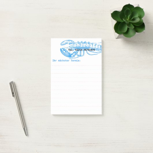 Zeevruchten blauw  hummer potten post-it® notes (Kantoor)
