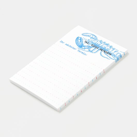 Zeevruchten blauw  hummer potten post-it® notes (Schuin)