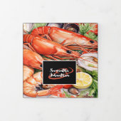 Zeevruchten broil paella diner repetitie feest drieluik uitnodiging (Cover)