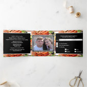 Zeevruchten broil paella diner repetitie feest drieluik uitnodiging (Binnen)