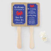 Zeevruchten Crab Boil Beach Huwelijksprogramma Fan Handwaaier (Voorkant en achterkant)