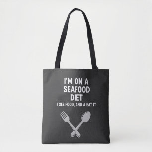 Zeevruchten Dieet Grappig Voedsel Pun Design - Zee Tote Bag