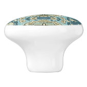 Zeevruchten Groen Blauwgroen Blauw Oker Etnische T Keramische Knop (Zijkant)