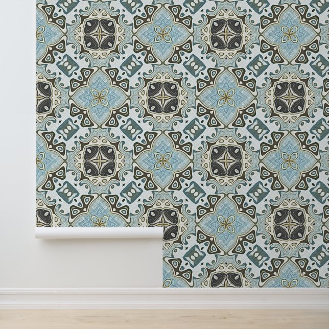 Zeevruchten Groen Blauwgroen Turquoise Bohemian Tr Behang (Applicatie)