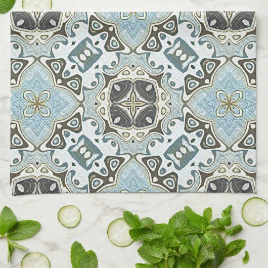 Zeevruchten Groen Blauwgroen Turquoise Bohemian Tr Theedoek (Gevouwen)