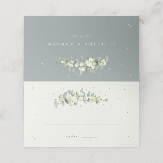 Zeevruchten Groen/Cream Snowberry+Eucalyptus Bruil Plaatskaartje (Buitenkant ongevouwen)