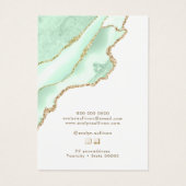 Zeevruchten groene agaat ketting display kaart (Achterkant)