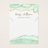 Zeevruchten groene agaat ketting display kaart (Voorkant)