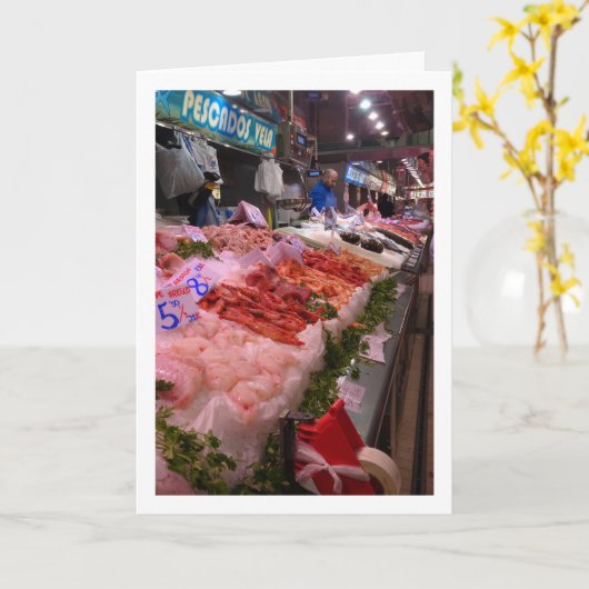 Zeevruchten in het Mercado Central, Valencia, Span Kaart (Gele Bloem)