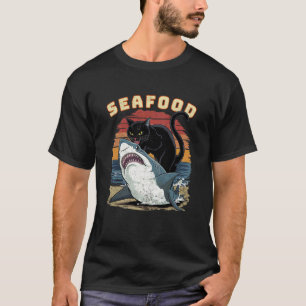 Zeevruchten Kat Bijt Haai Grappige Oceaan Zonsonde T-shirt