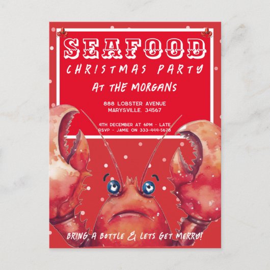 Zeevruchten Kerstfeest Briefkaart (Voorkant)