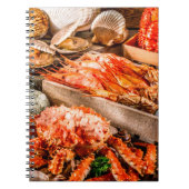 Zeevruchten keuken bord als een oceaan gourmet din notitieboek (Voorkant)