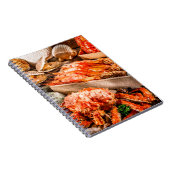 Zeevruchten keukenbord als een oceaan gourmet dine notitieboek (Rechterzijde)