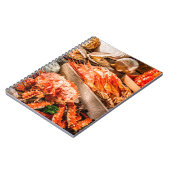 Zeevruchten keukenbord als een oceaan gourmet dine notitieboek (Linkerzijde)