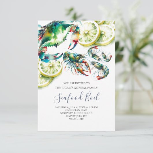 Zeevruchten Kook Familie Zomer Party Klein Kaart (Staand voorkant)