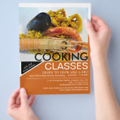 Zeevruchten, kookklassen Adverteren Flyer (Hand)