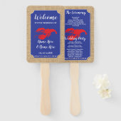 Zeevruchten Kreeft Boil Beach huwelijksprogramma F Handwaaier (Voorkant en achterkant)