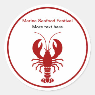 Zeevruchten kreeft thema promotioneel ronde sticker