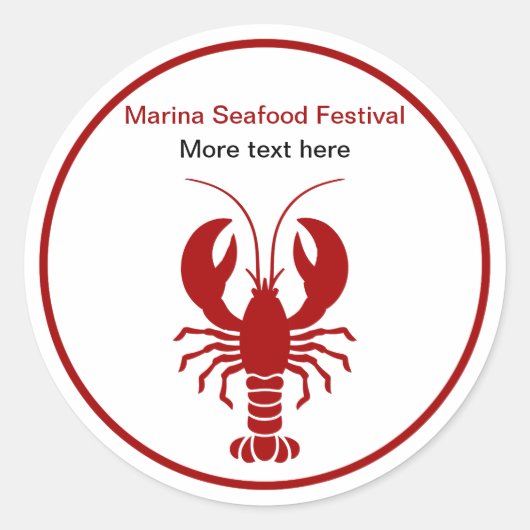 Zeevruchten kreeft thema promotioneel ronde sticker (Voorkant)