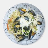 Zeevruchten Mussels Deegwaren Noodles Koelkast Mag Magneet (Voorkant)