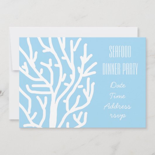 Zeevruchten oceaan koraal thema diner feest kaart (Voorkant)