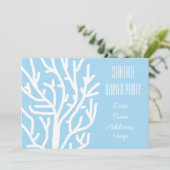 Zeevruchten oceaan koraal thema diner feest kaart (Staand voorkant)