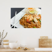 Zeevruchten Pad Thai Fried Rice Noodles Poster (Keuken)