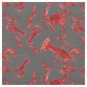 Zeevruchten Patroonkreeft Lobster Rustic Dark Grey Stof (Close Up)