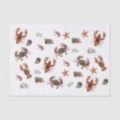 Zeevruchten Schaaldier Kreeft Krab Patroon   Tissuepapier (Voorkant)