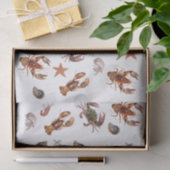 Zeevruchten Schaaldieren Lobster Crab Pattern Tissuepapier (Geschenk)