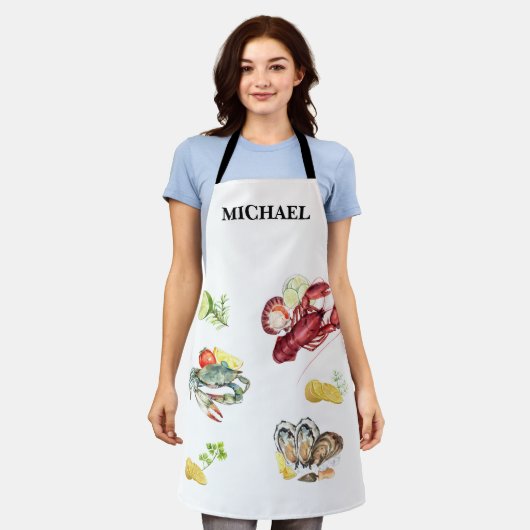 Zeevruchten Schaaldieren Oyster Crab Chef Monogram Schort (Gedragen)