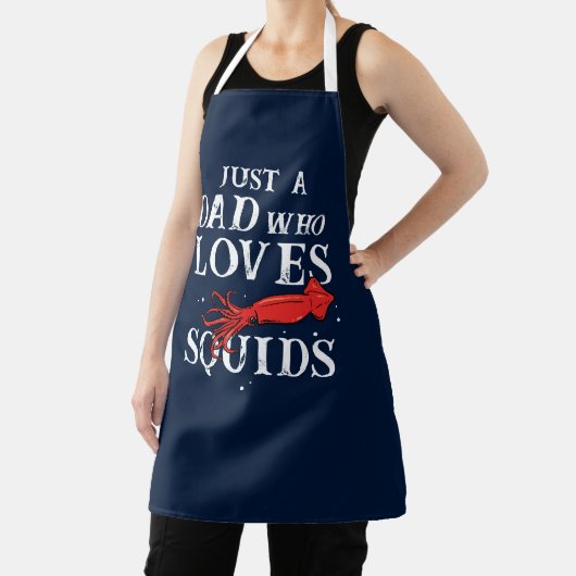 Zeevruchten Squid Lover Chef Chef Dad Gag Custom Schort (Insitu)