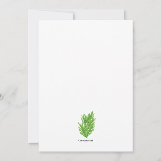 Zeevruchten staat op de Menuuitnodiging Kaart (Achterkant)