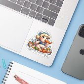 Zeevruchten Sweetheart Sticker - leuke zeeman - re (Laptop met iPhone)