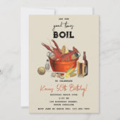 Zeevruchten Zomer Crawfish Boil Verjaardagsfeest Kaart (Voorkant)