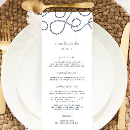 Zeewaardig Wedding Menu Kaart | Wit