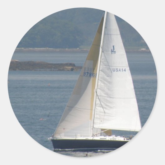 Zeewaarts Zeilboot Stickers (Voorkant)