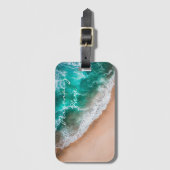 Zeewater op zee en tropische zomer bagagelabel (Voorkant (verticaal))