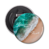 Zeewater op zee en tropische zomer button flesopener (Voorkant)