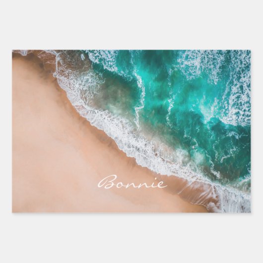 Zeewater op zee en tropische zomer inpakpapier vel (Voorkant 2)